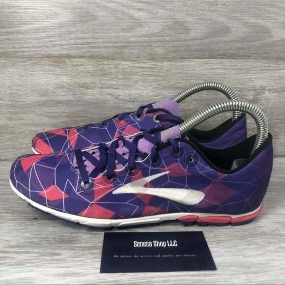 Brooks Women’s Mach 16 Cross Country Purple Running Shoes Sz 8.5 spikes - Picture 1 of 10